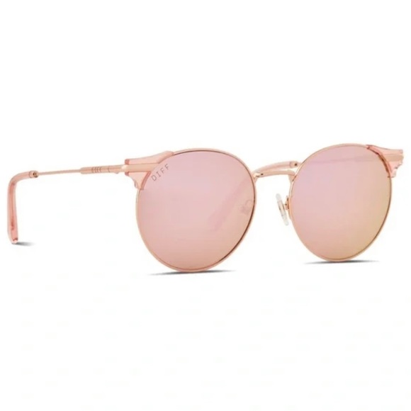 Diff Eyewear Accessories Diff Shine On Sunglasses Rose Gold Frame